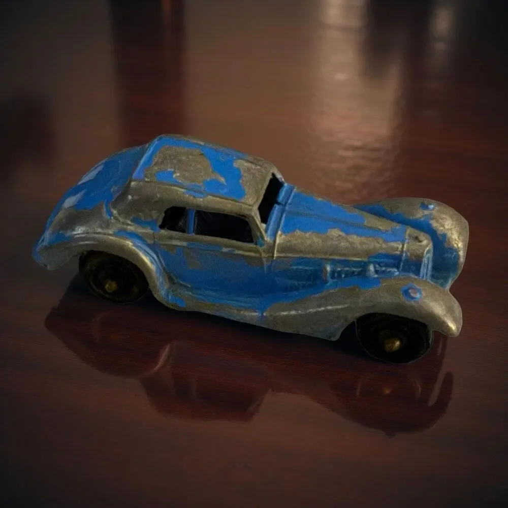 Vintage 1960 Tootsie-Toy 1939 Blue Mercedes Benz Coupe Diecast Car